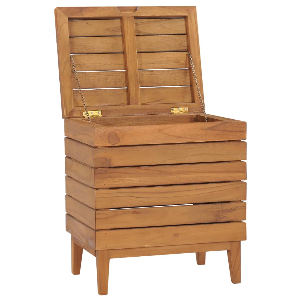 Wäschekorb 40×30×45 cm Teak Massivholz