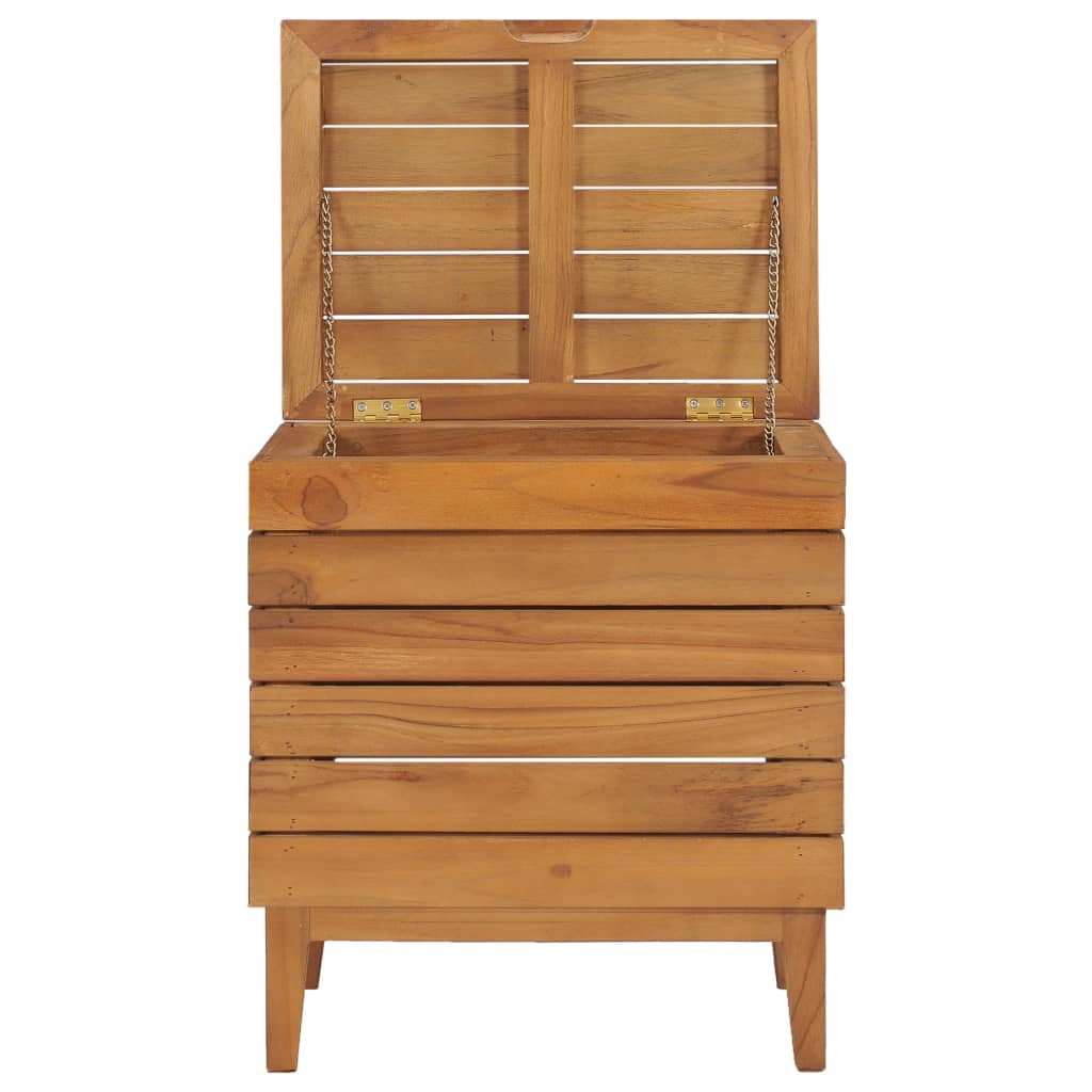 Wäschekorb 40×30×45 cm Teak Massivholz