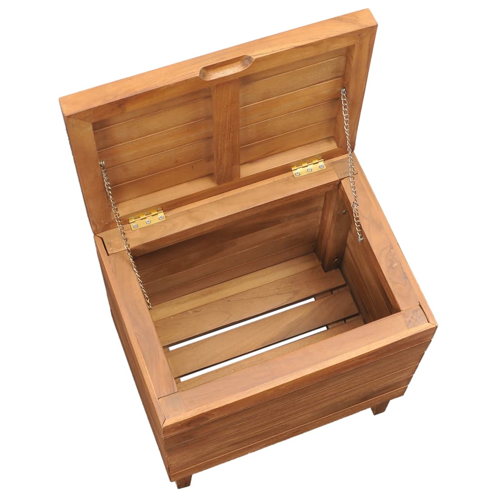 Wäschekorb 40×30×45 cm Teak Massivholz