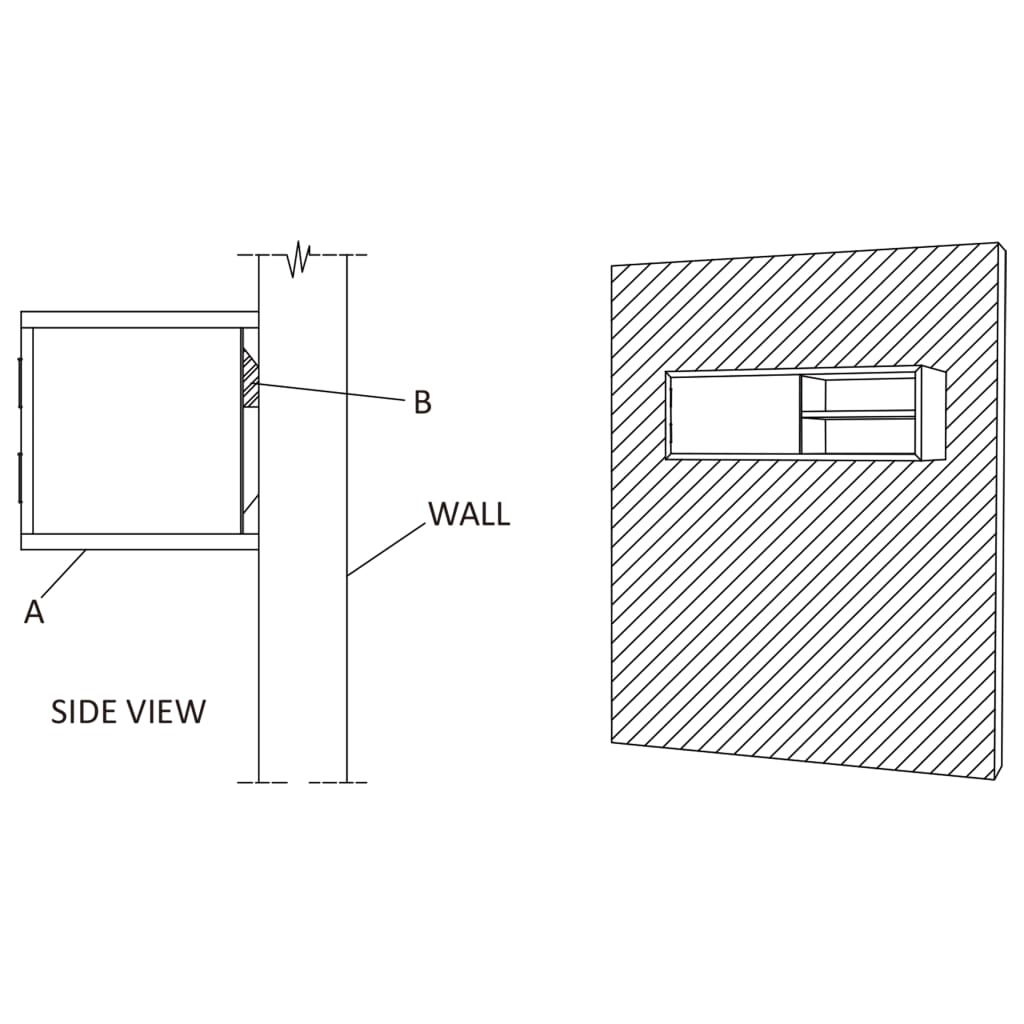 Wand-TV-Schrank 90x30x30 cm Teak Massivholz