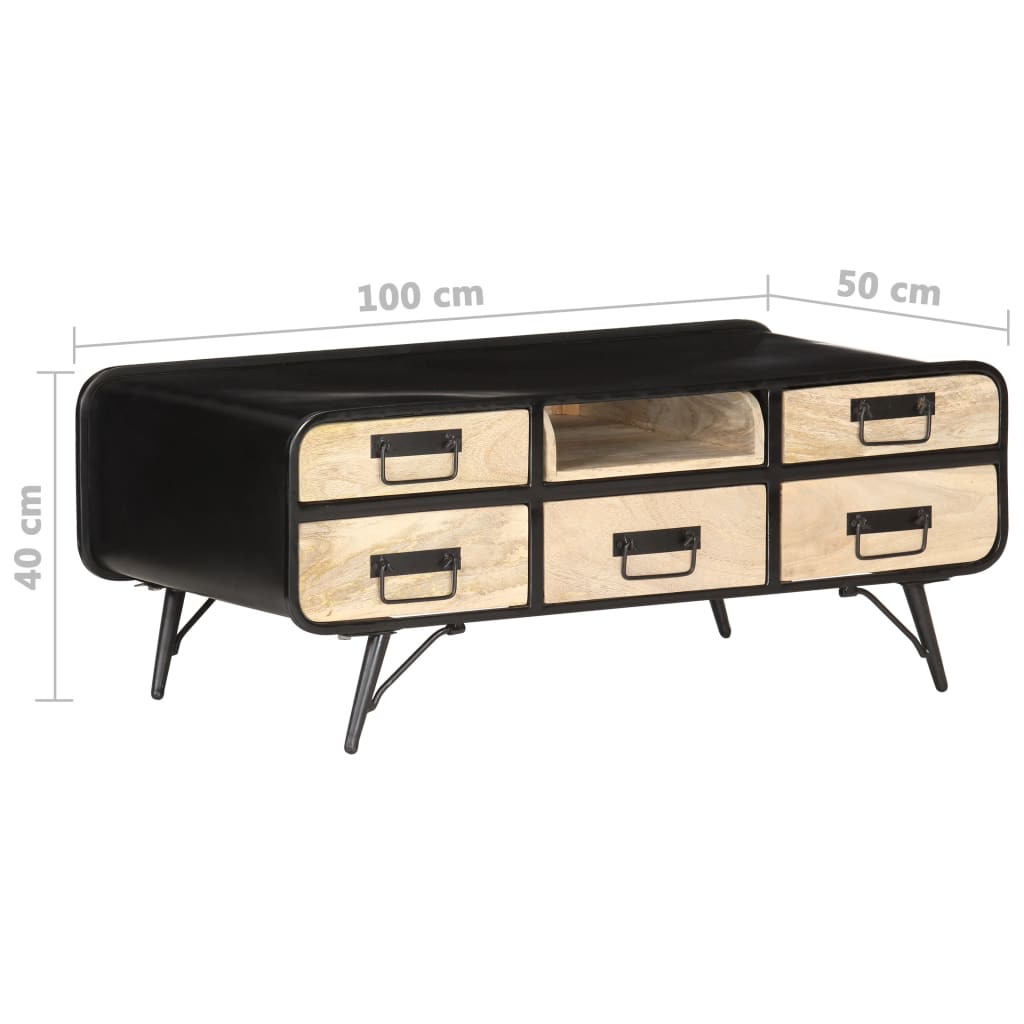 Coffee table 100×50×40 cm solid mango wood