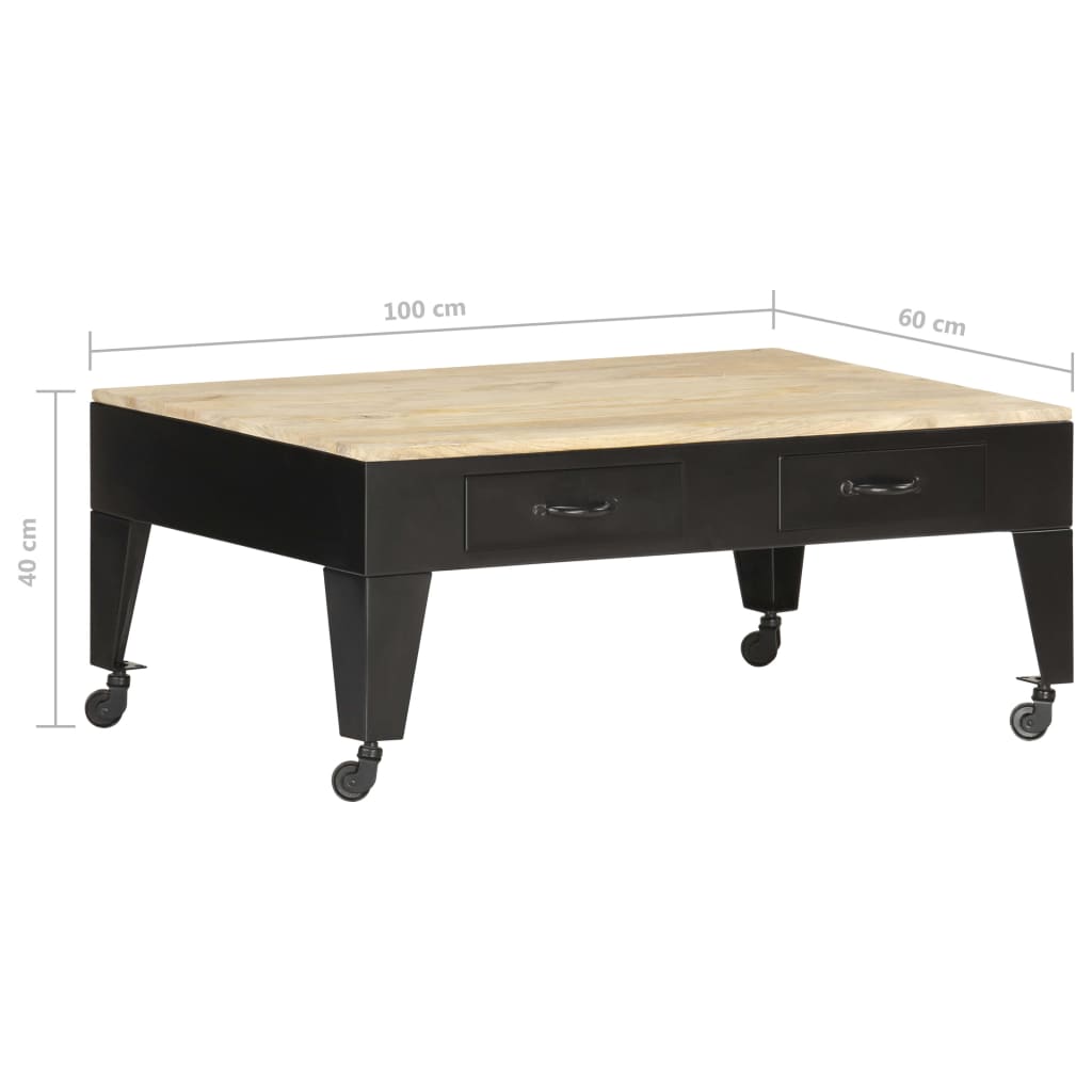 Couchtisch 100×60×40 cm Mango Massivholz