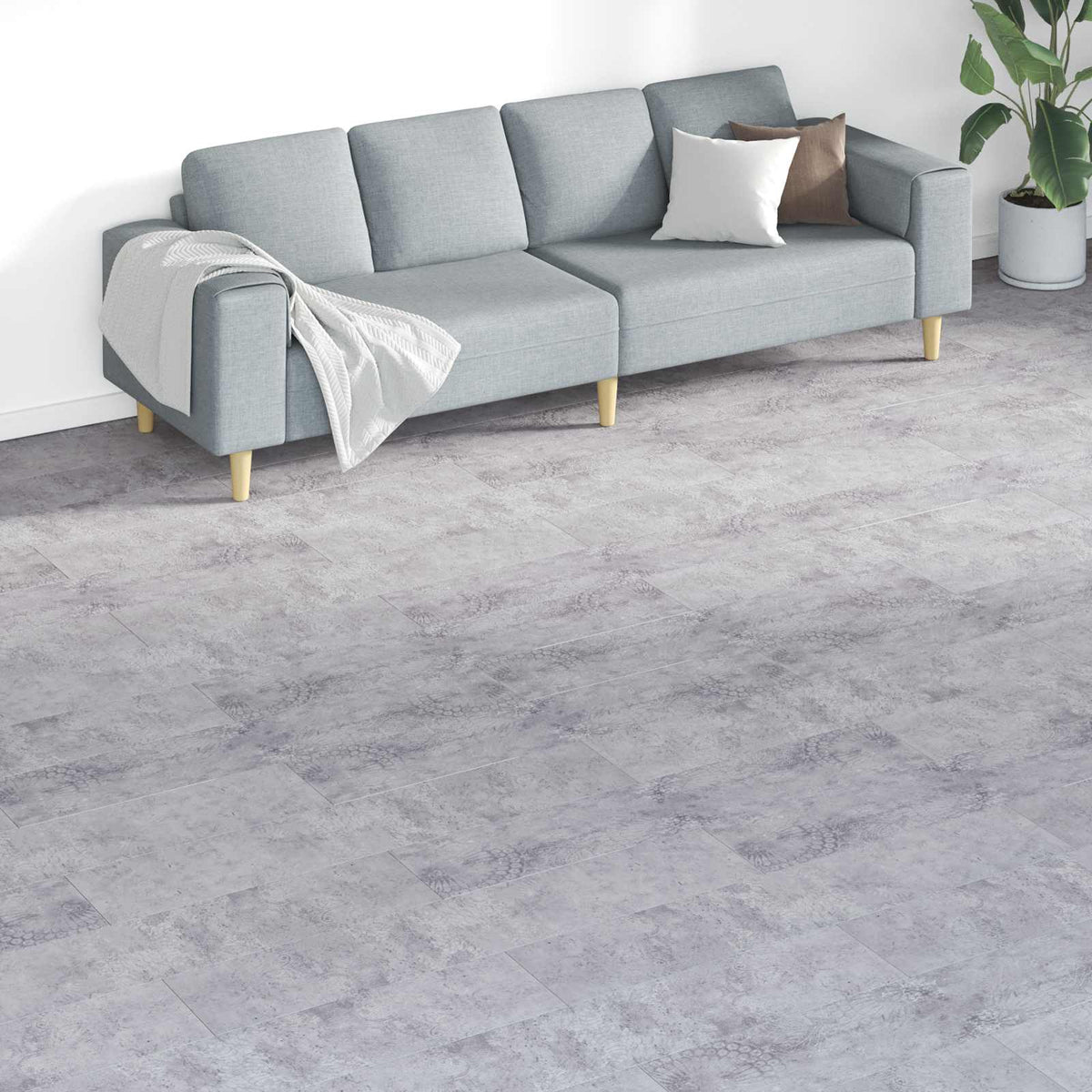 Bodenplanken Grau 5,26 m² 18 Stk. PVC