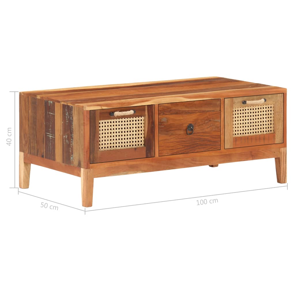 Couchtisch 100x50x40 cm Altholz Massiv