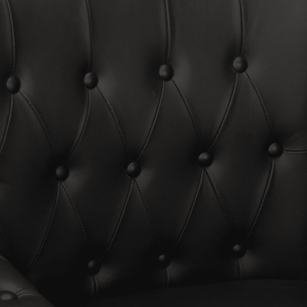 Fauteuil en cuir de chèvre véritable noir