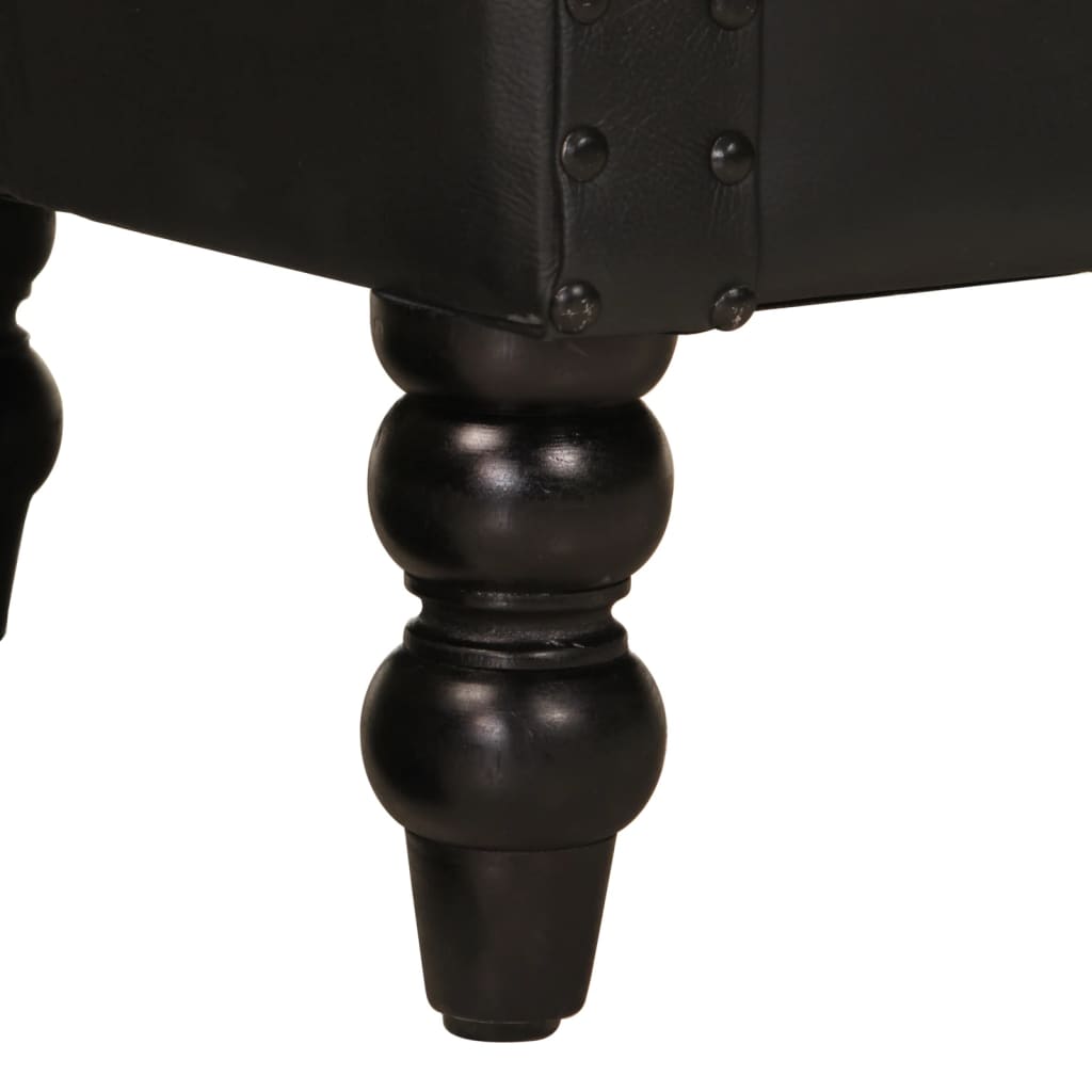 Fauteuil en cuir de chèvre véritable noir
