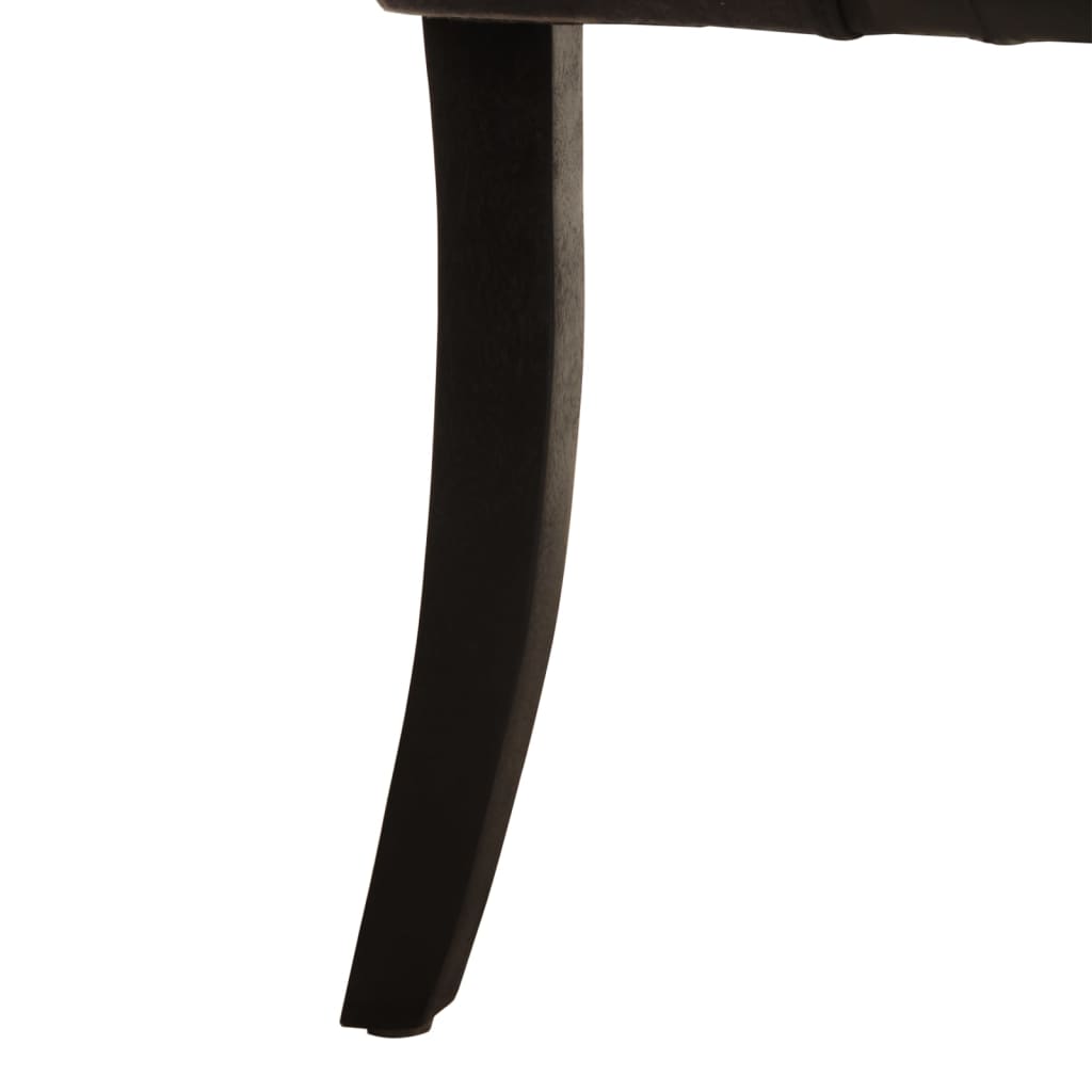 Dining Chairs 2 pcs. Black Genuine Goat Leather