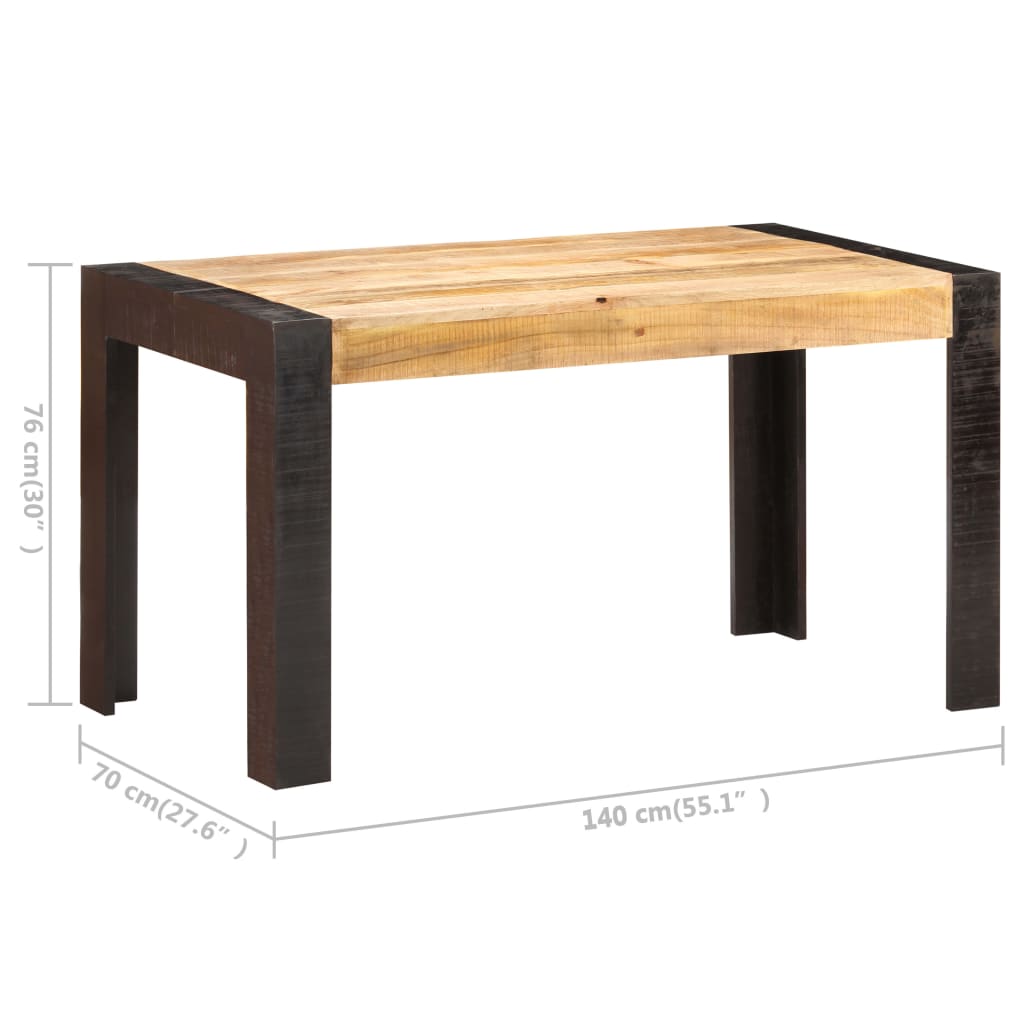 Esstisch 140x70x76 cm Raues Mango-Massivholz