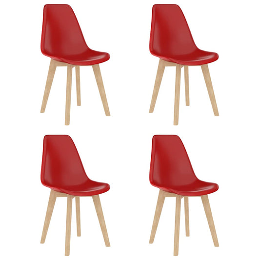 Esszimmerstühle 4 Stk. Rot Kunststoff