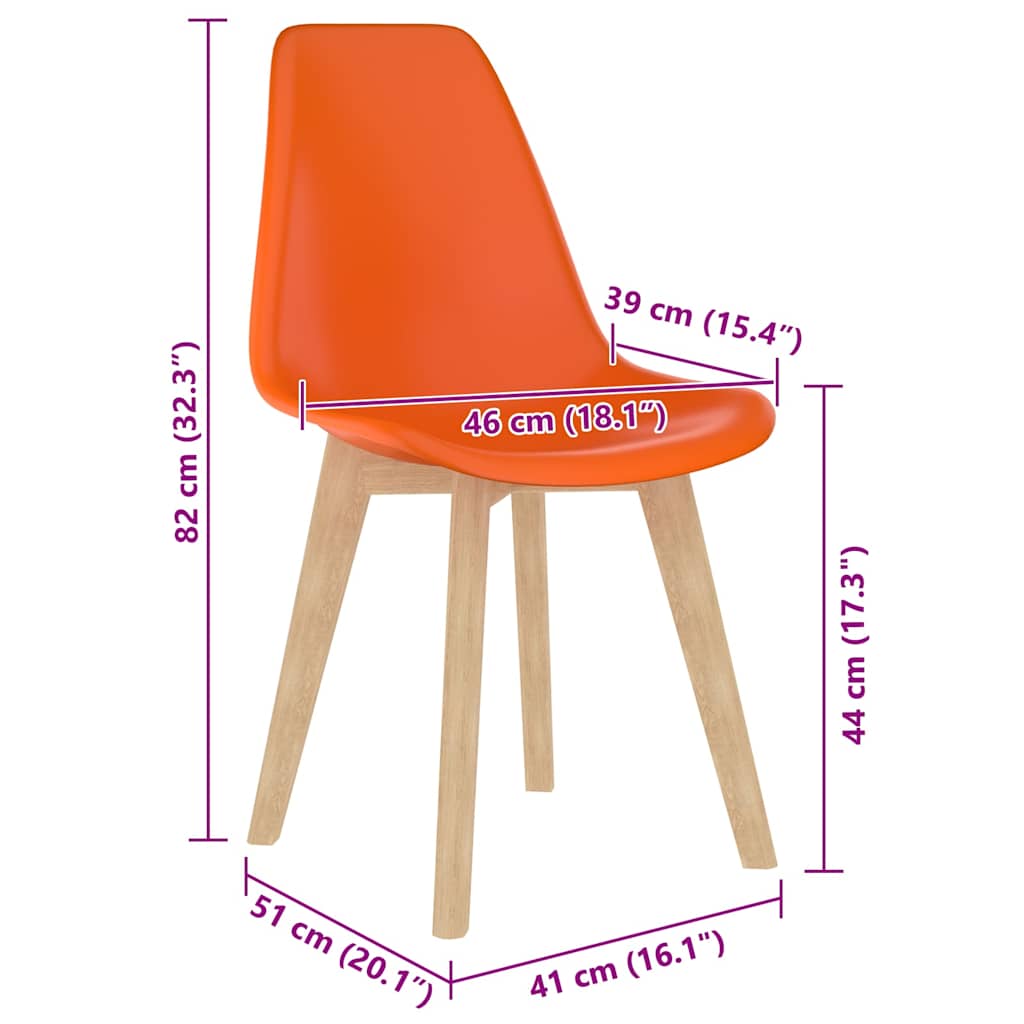 Esszimmerstühle 4 Stk. Orange Kunststoff