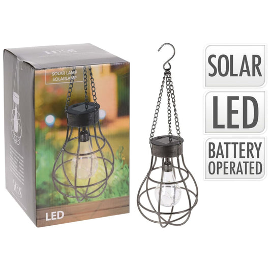 Lampe à suspension solaire ProGarden en métal avec 10 LED