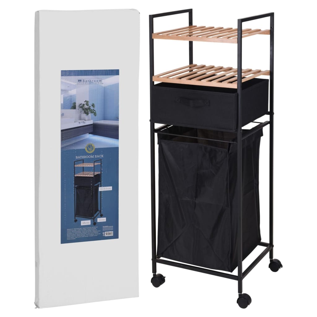 Bathroom Solutions Etagère avec 2 étagères avec panier à linge 109 cm