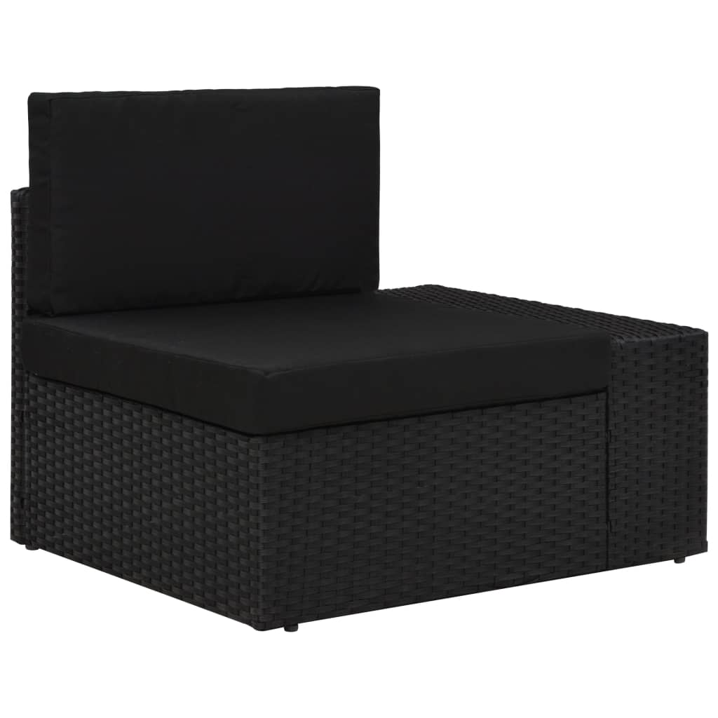 Salon de jardin 10 pièces en résine tressée noire