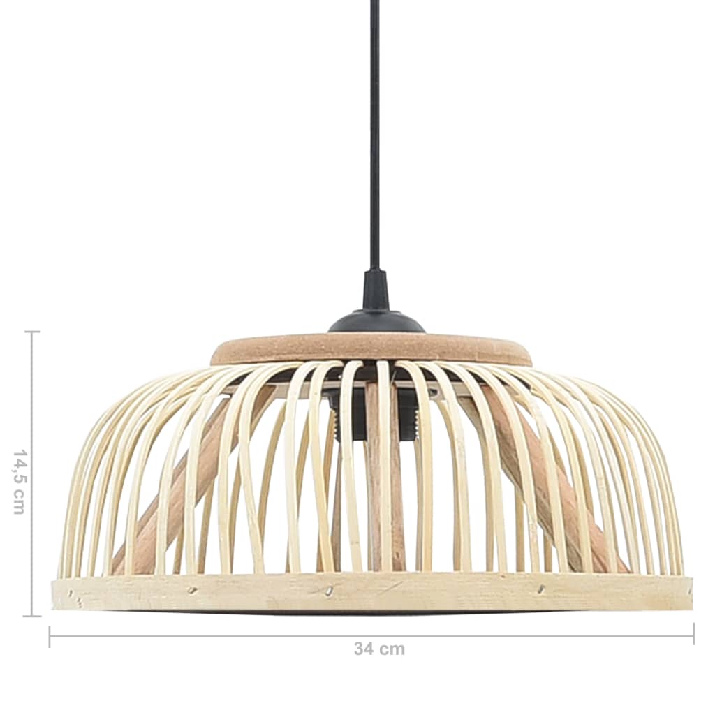 Pendelleuchte Bambus 34x14,5 cm 40W Halbrund E27