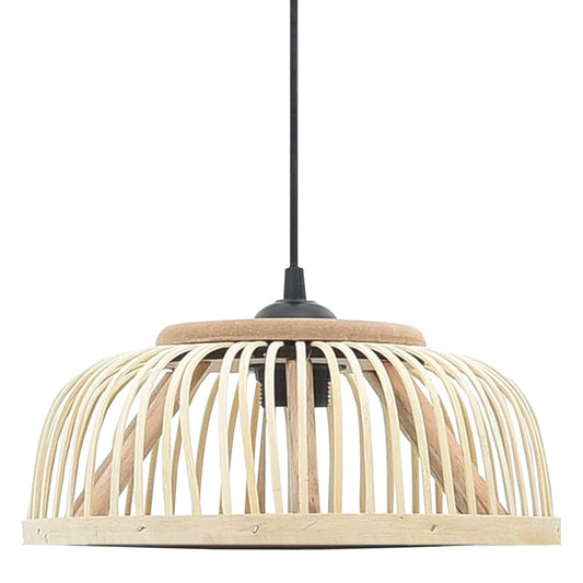Pendelleuchte Bambus 37x15,5 cm 40W Halbrund E27