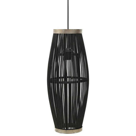 Pendelleuchte Schwarz Weide 40W 23×55 cm Oval E27