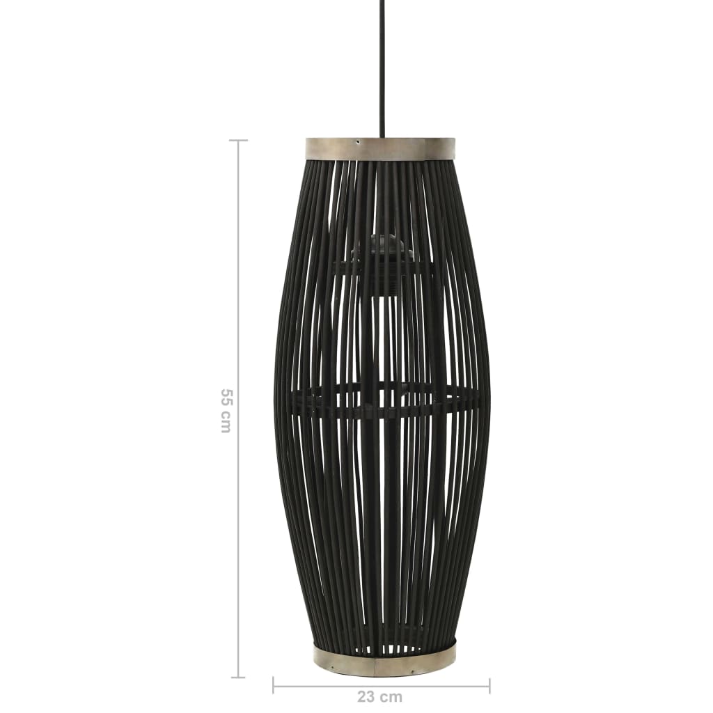 Pendelleuchte Schwarz Weide 40W 23×55 cm Oval E27