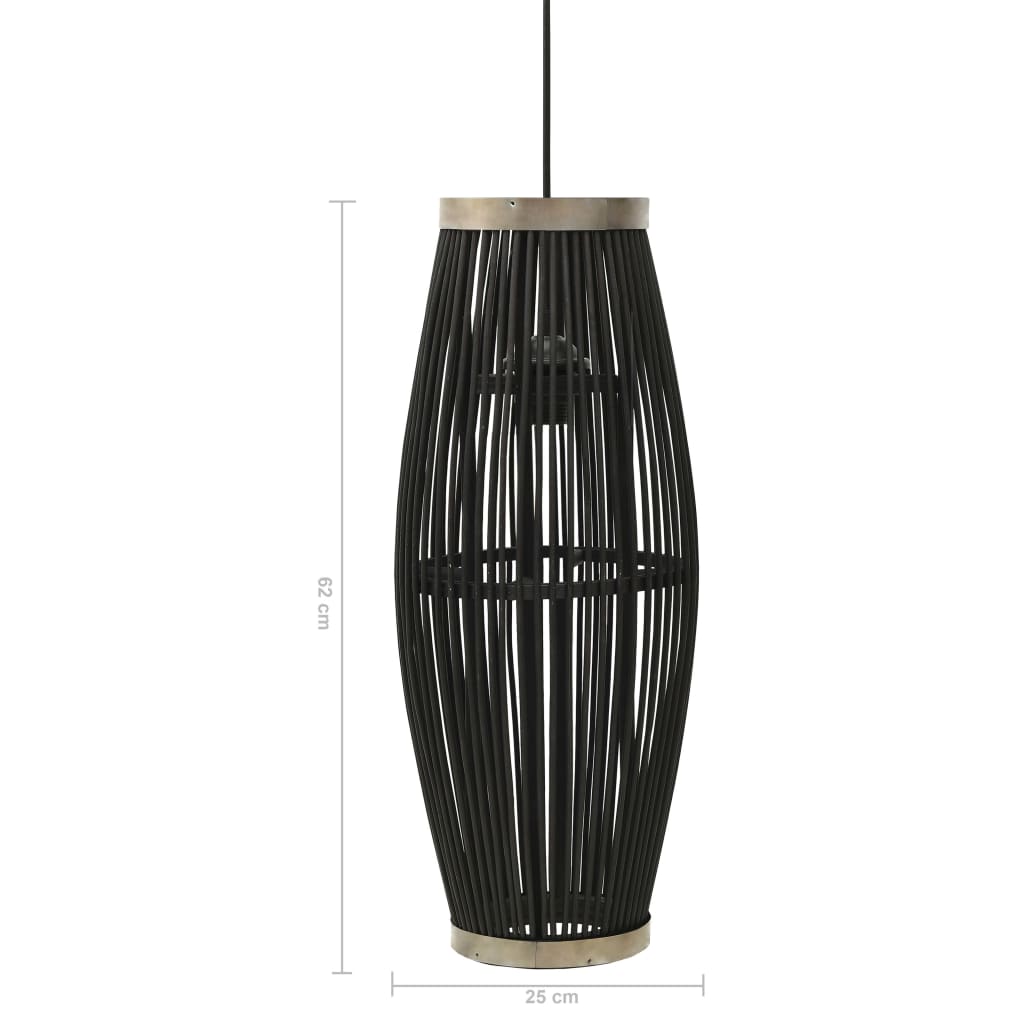 Pendelleuchte Schwarz Weide 40W 25x62 cm Oval E27