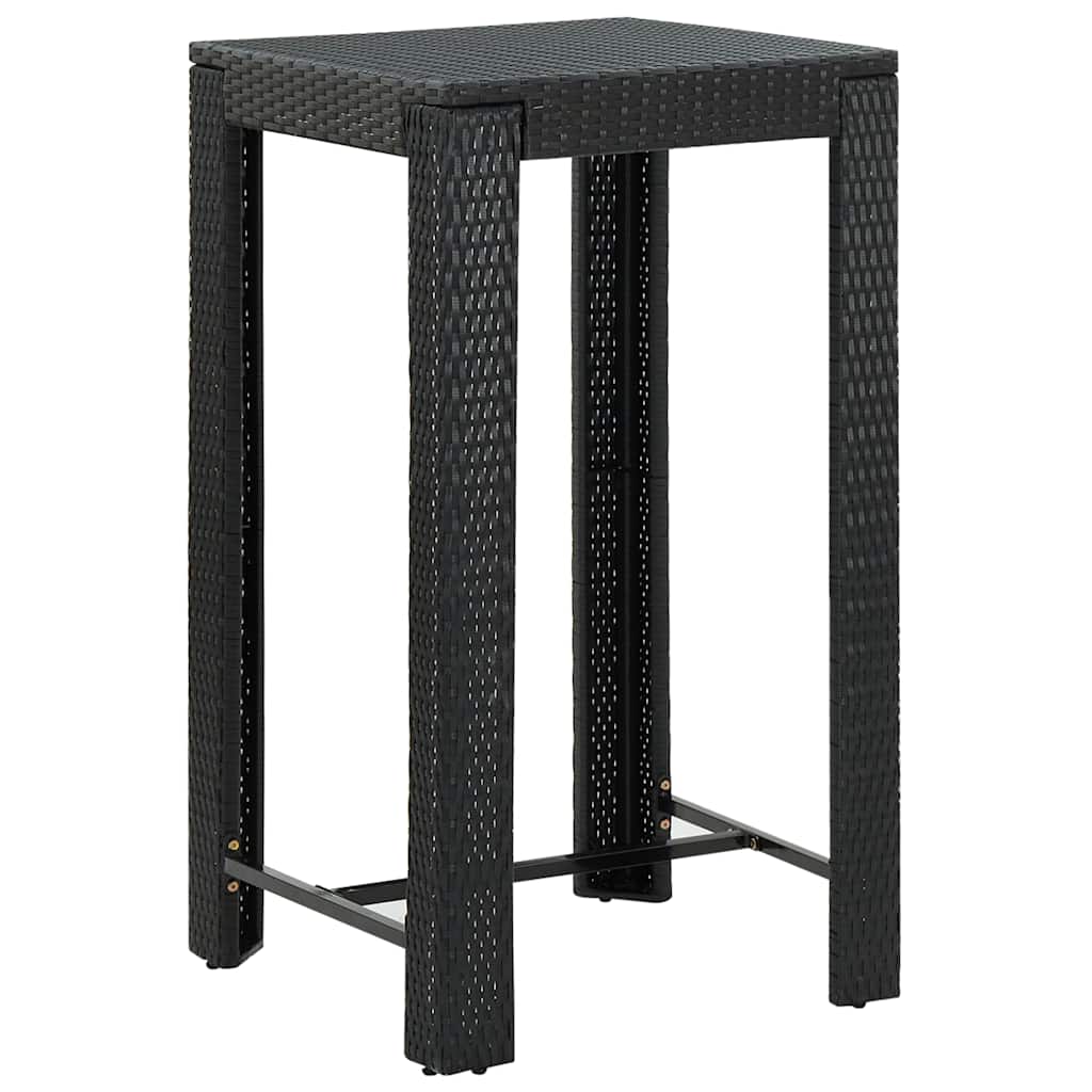 Garten-Bartisch Schwarz 60,5x60,5x110,5 cm Poly Rattan