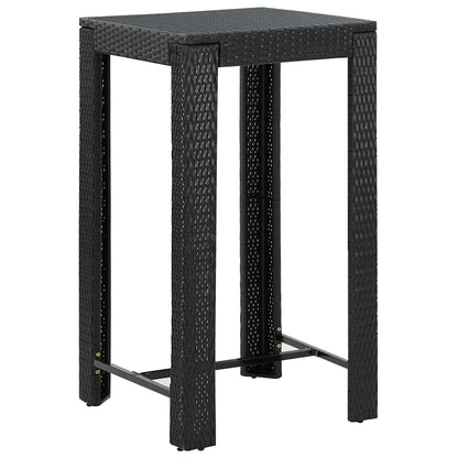 Garten-Bartisch Schwarz 60,5x60,5x110,5 cm Poly Rattan