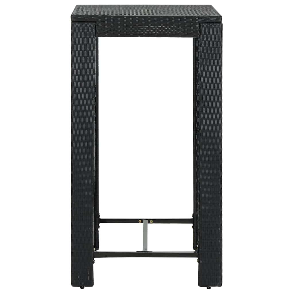 Garten-Bartisch Schwarz 60,5x60,5x110,5 cm Poly Rattan