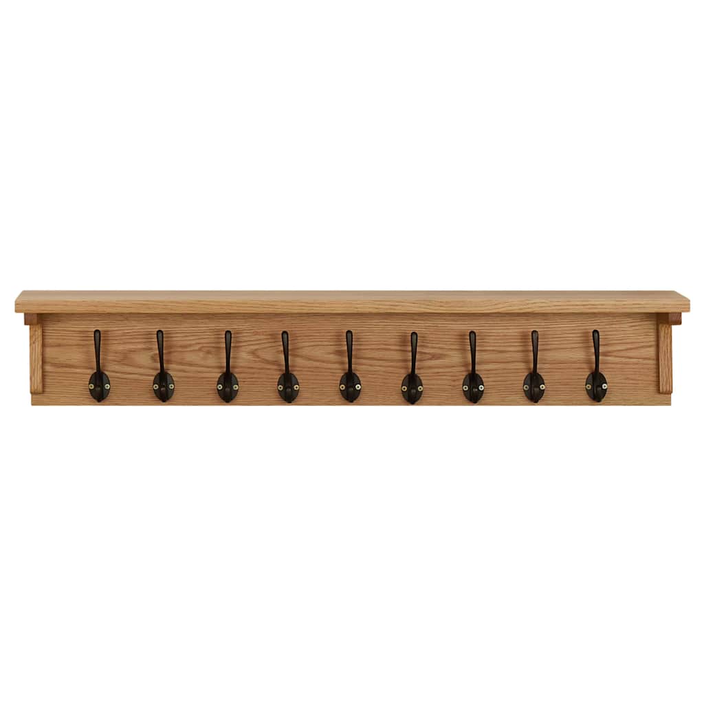 Wandgarderobe 90x16x16 cm Massivholz Eiche