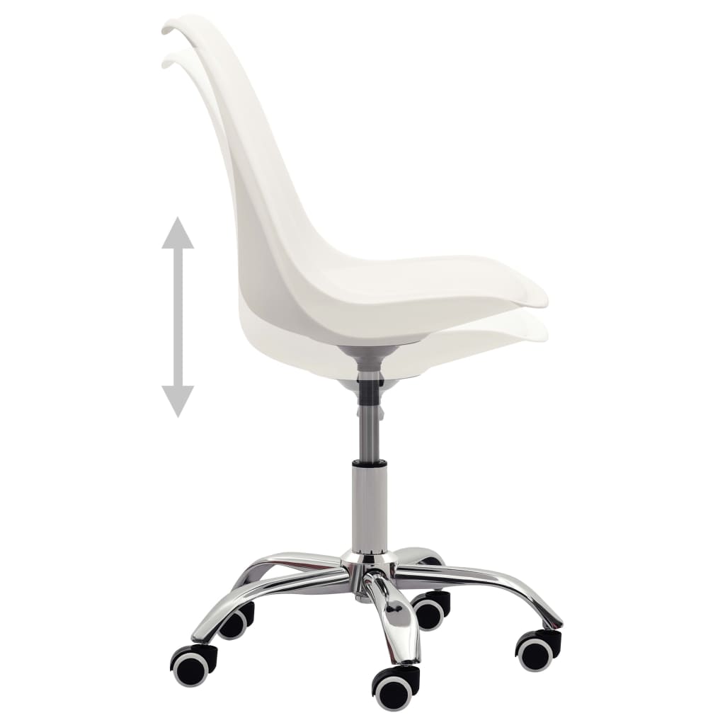 Bürostühle 2 Stk. Weiß Kunstleder