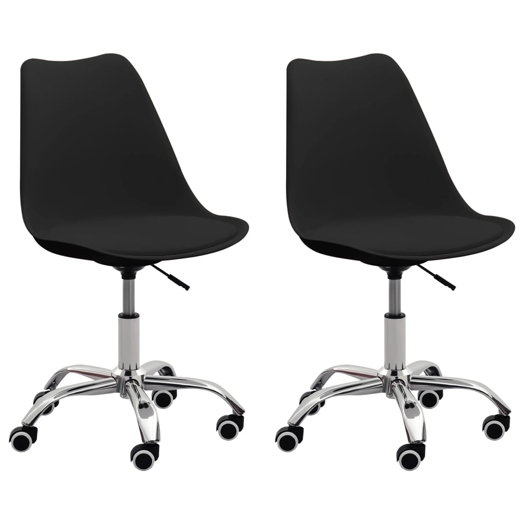Bürostühle 2 Stk. Schwarz Kunstleder