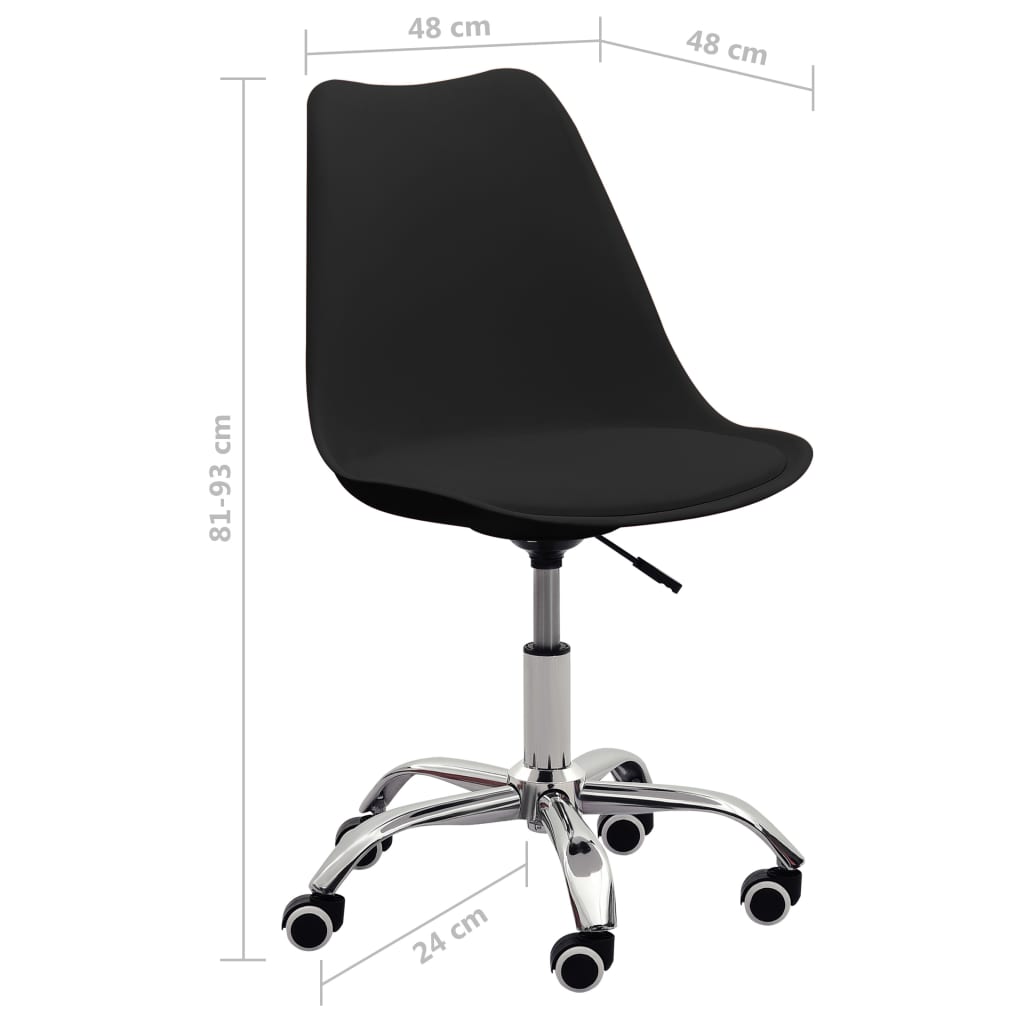 Bürostühle 2 Stk. Schwarz Kunstleder