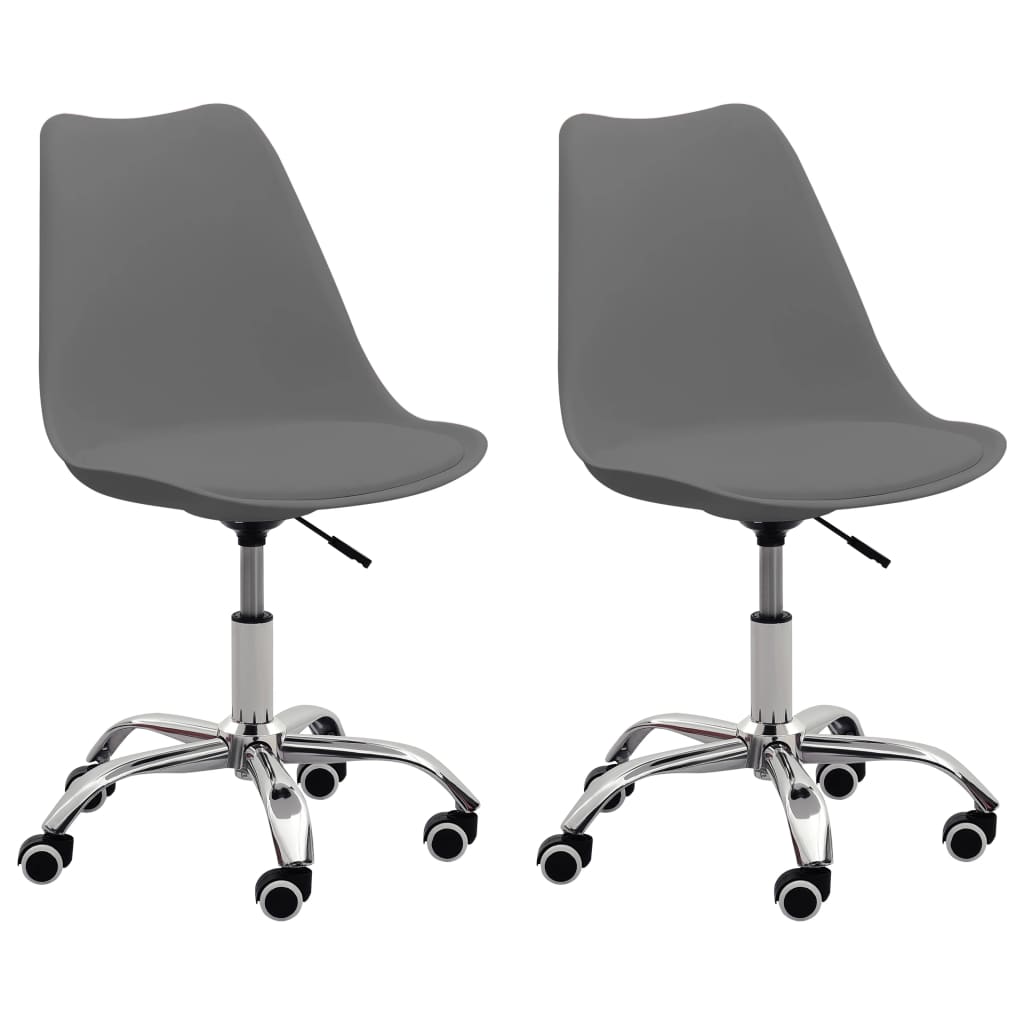Bürostühle 2 Stk. Grau Kunstleder