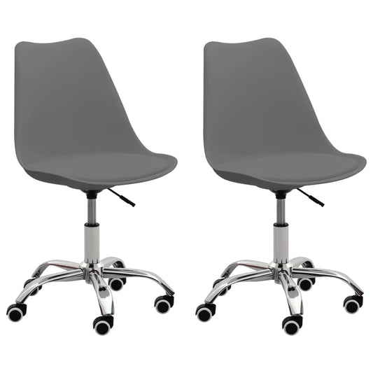 Bürostühle 2 Stk. Grau Kunstleder