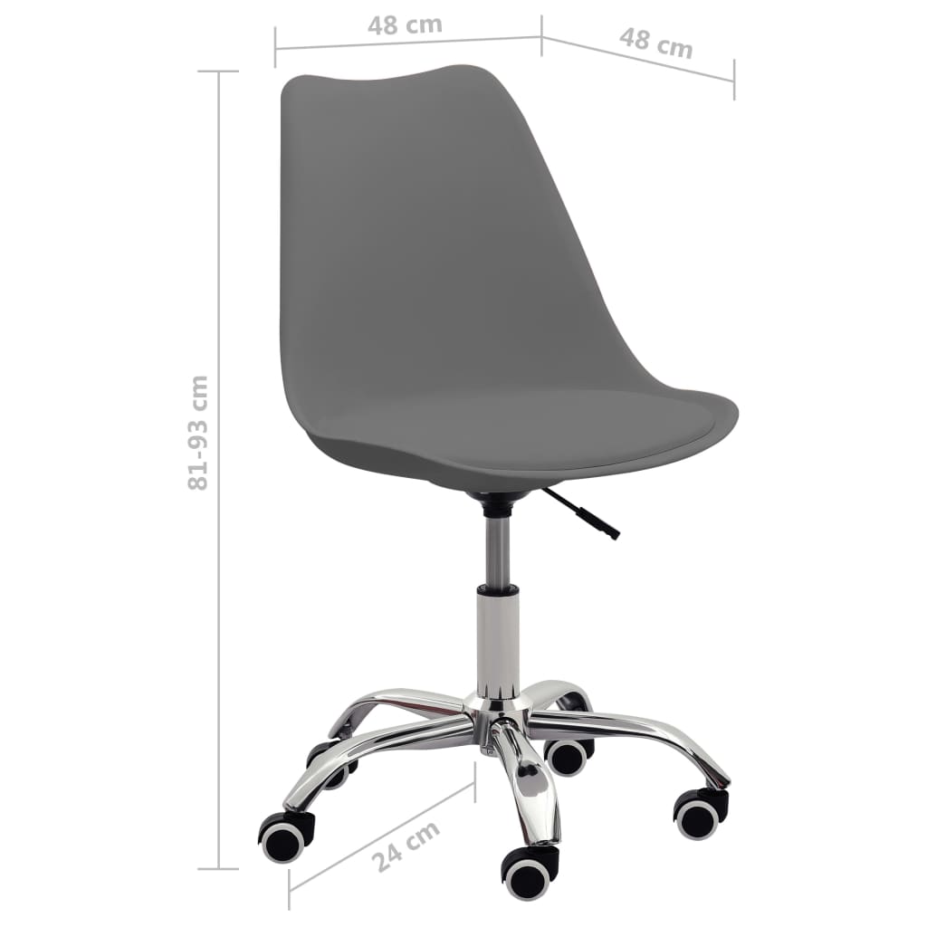 Bürostühle 2 Stk. Grau Kunstleder