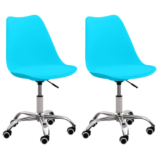 Bürostühle 2 Stk. Blau Kunstleder