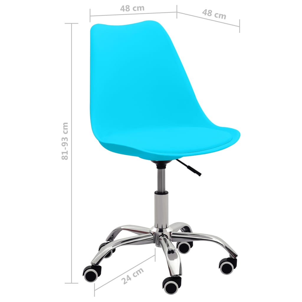 Bürostühle 2 Stk. Blau Kunstleder