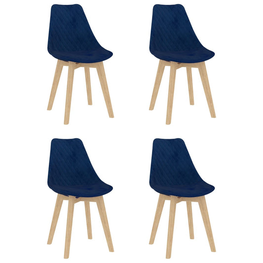 Esszimmerstühle 4 Stk. Blau Samt