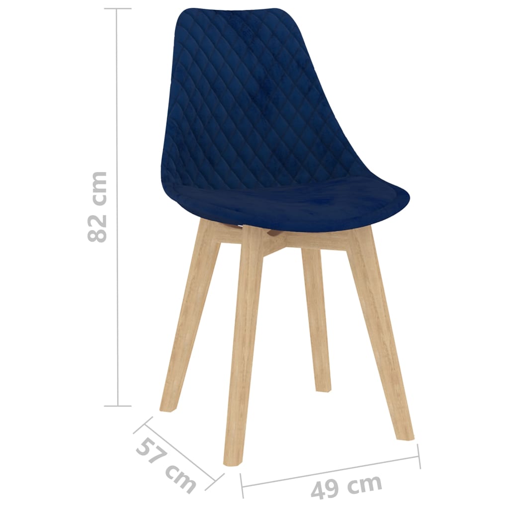 Esszimmerstühle 4 Stk. Blau Samt