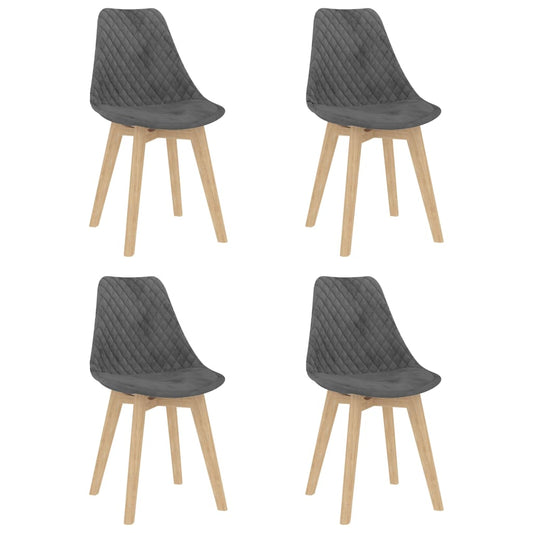 Esszimmerstühle 4 Stk. Grau Samt