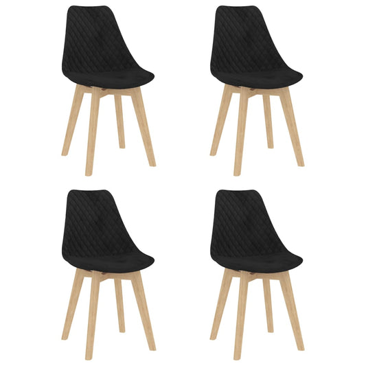 Esszimmerstühle 4 Stk. Schwarz Samt