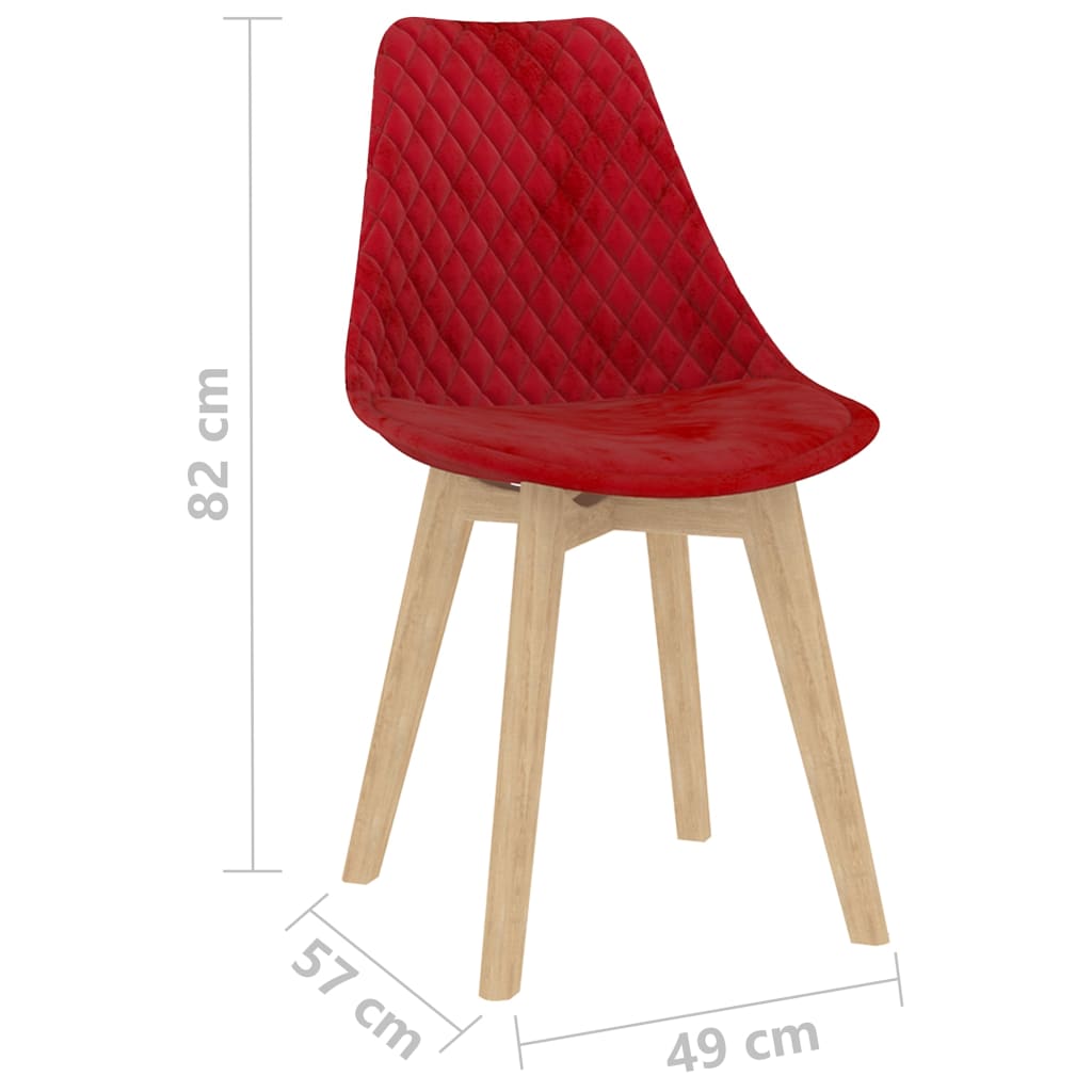 Esszimmerstühle 4 Stk. Rot Samt