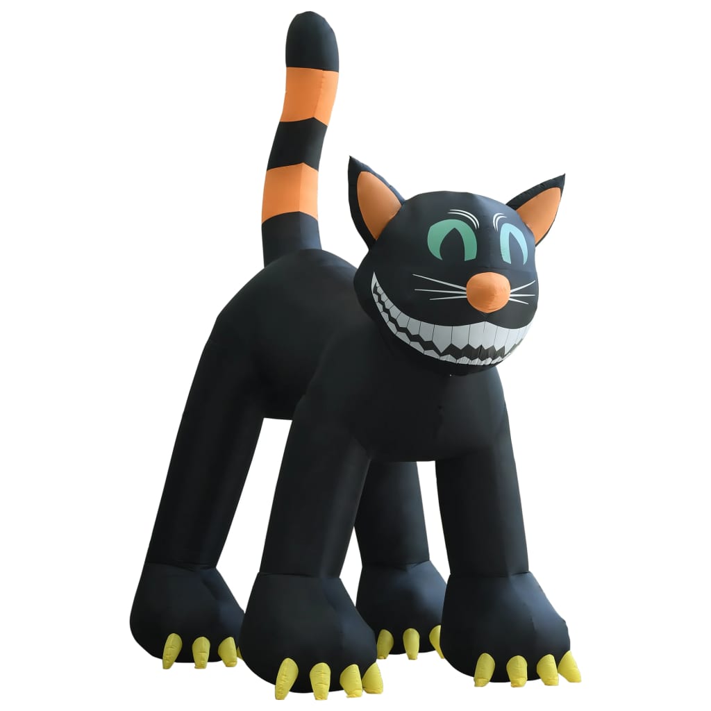 Halloween Aufblasbare Schwarze Katze mit LED XXL 6 m