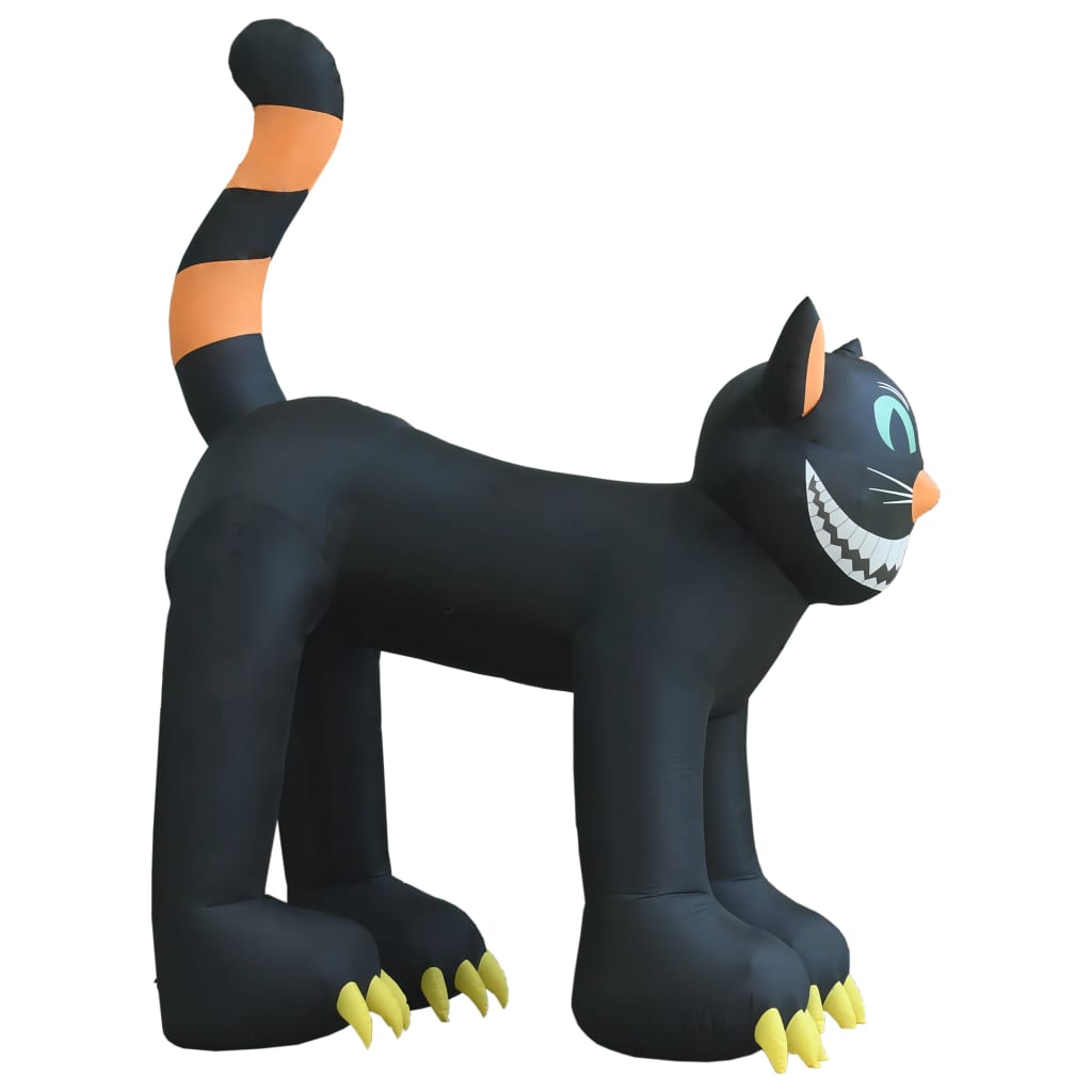 Halloween Aufblasbare Schwarze Katze mit LED XXL 6 m