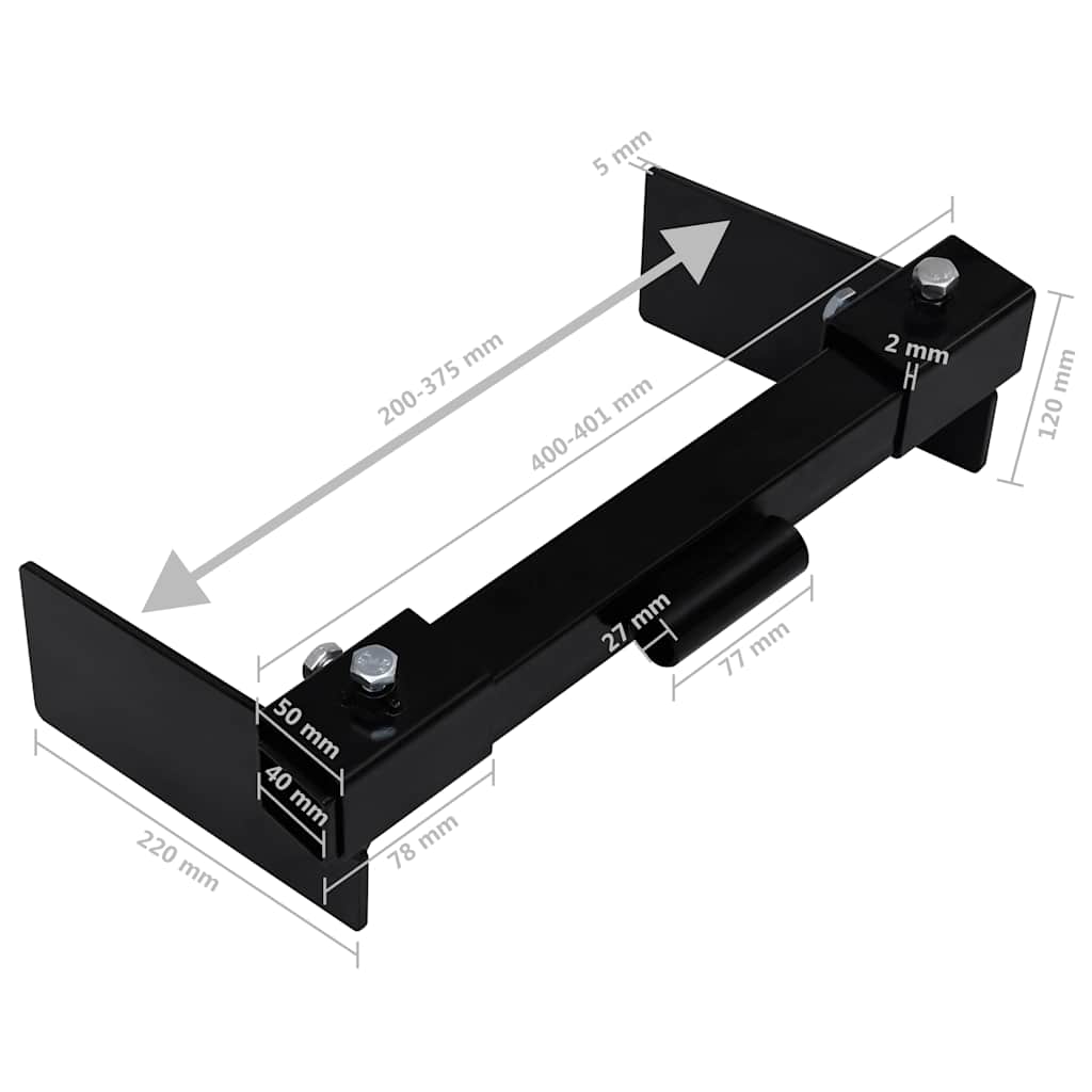 Schneepflugadapter für Rasentraktor Schwarz