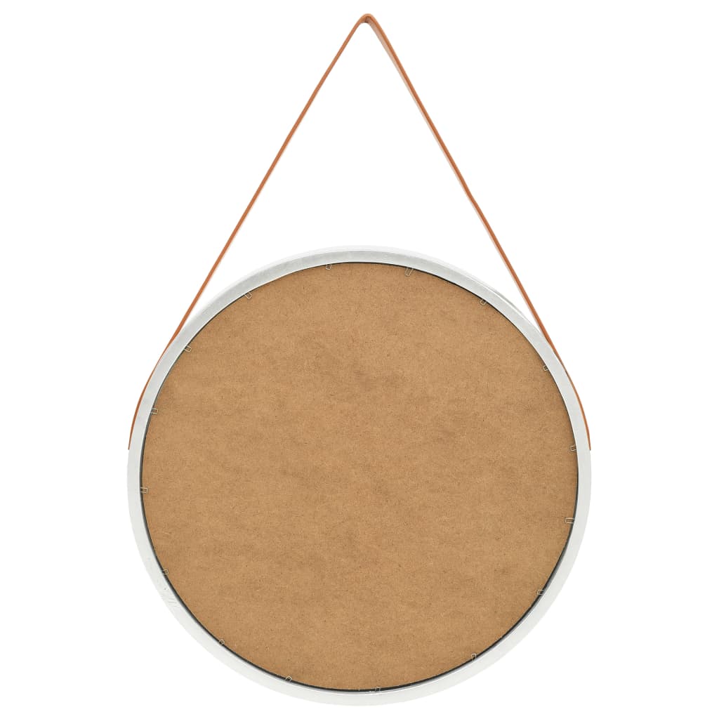 Wandspiegel mit Gürtel 60 cm Silbern