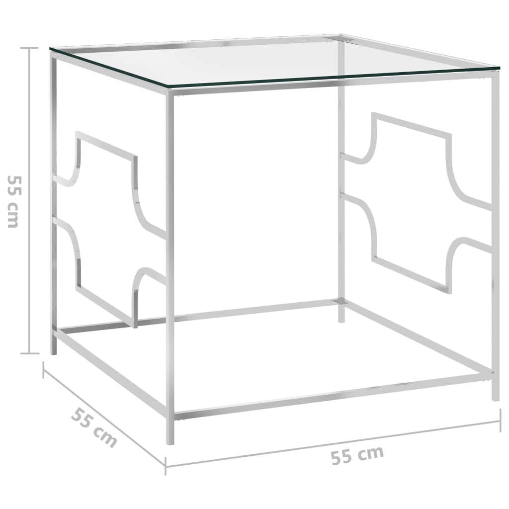 Couchtisch 55x55x55 cm Edelstahl