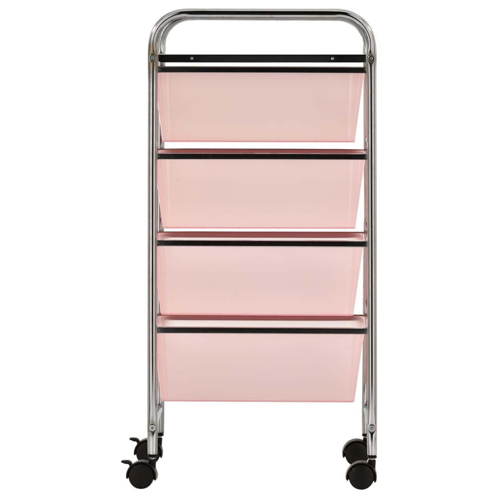 Schubladenwagen mit 4 Schubladen Rosa Kunststoff
