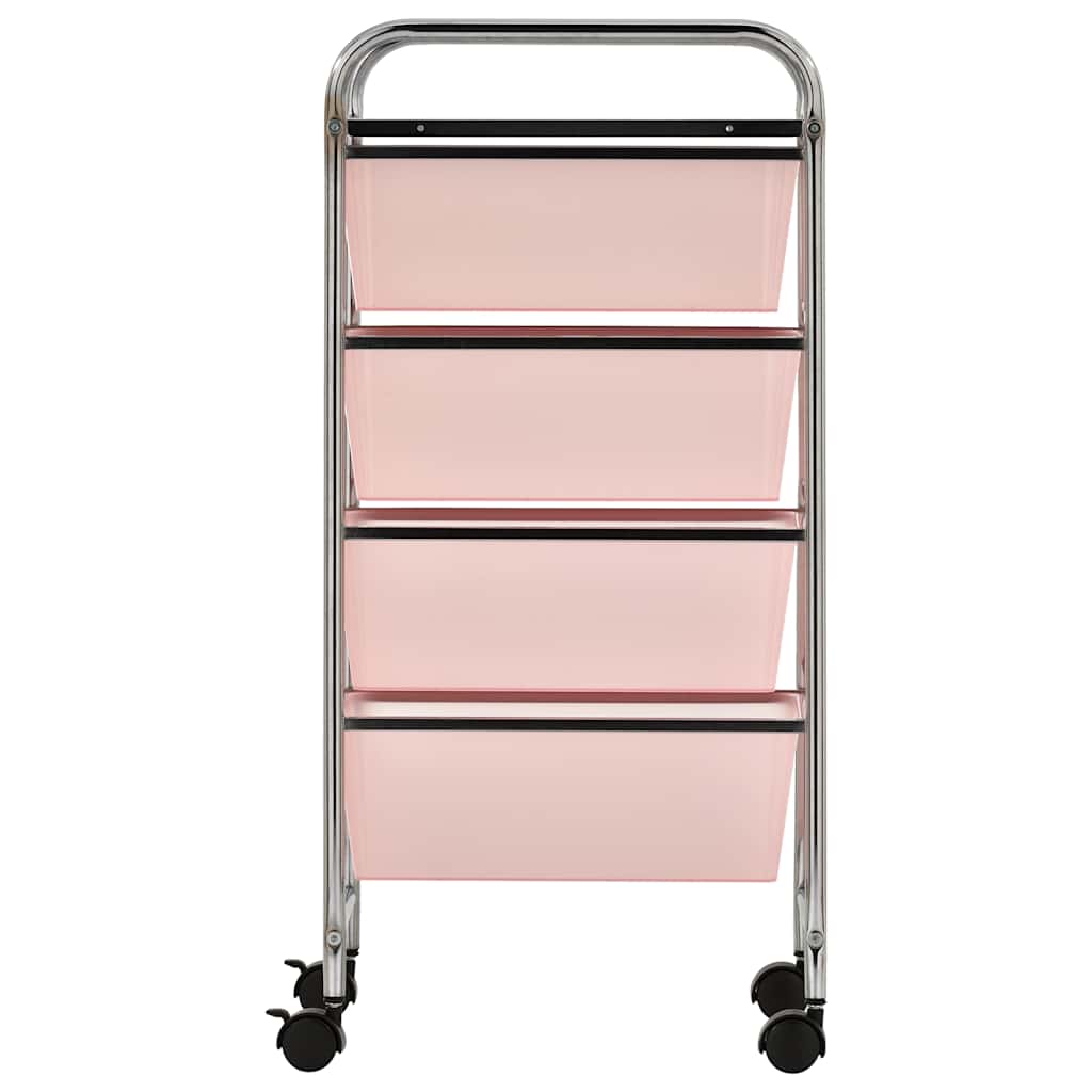 Schubladenwagen mit 4 Schubladen Rosa Kunststoff