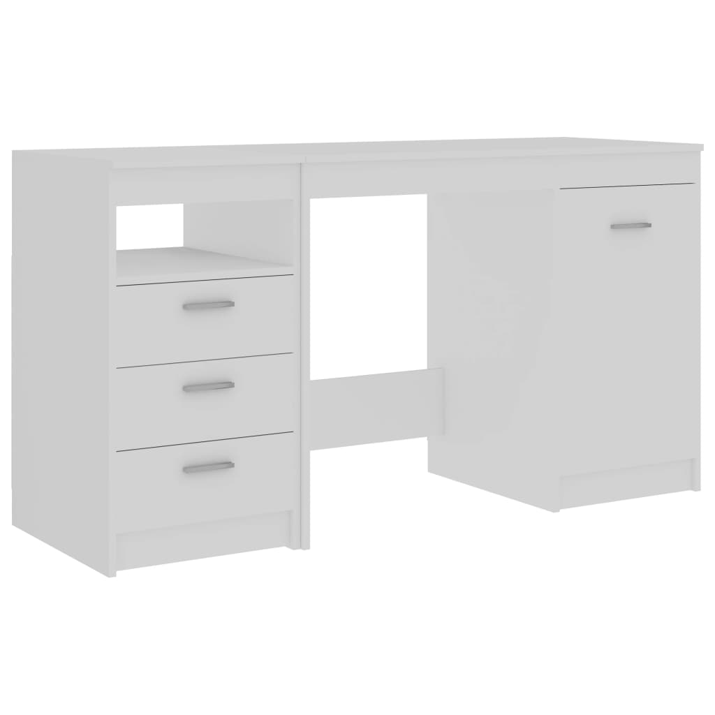 Bureau blanc 140x50x76 cm en matériau à base de bois
