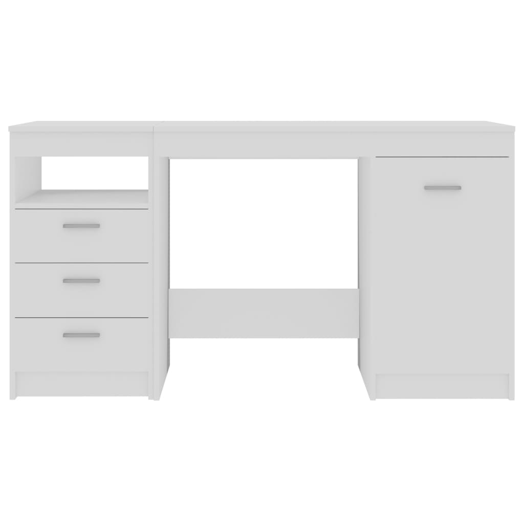 Bureau blanc 140x50x76 cm en matériau à base de bois