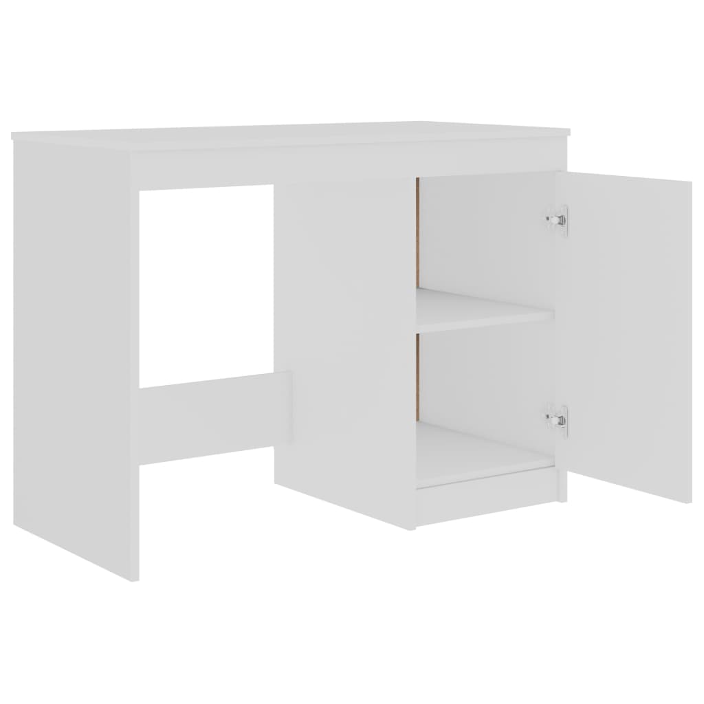 Bureau blanc 140x50x76 cm en matériau à base de bois