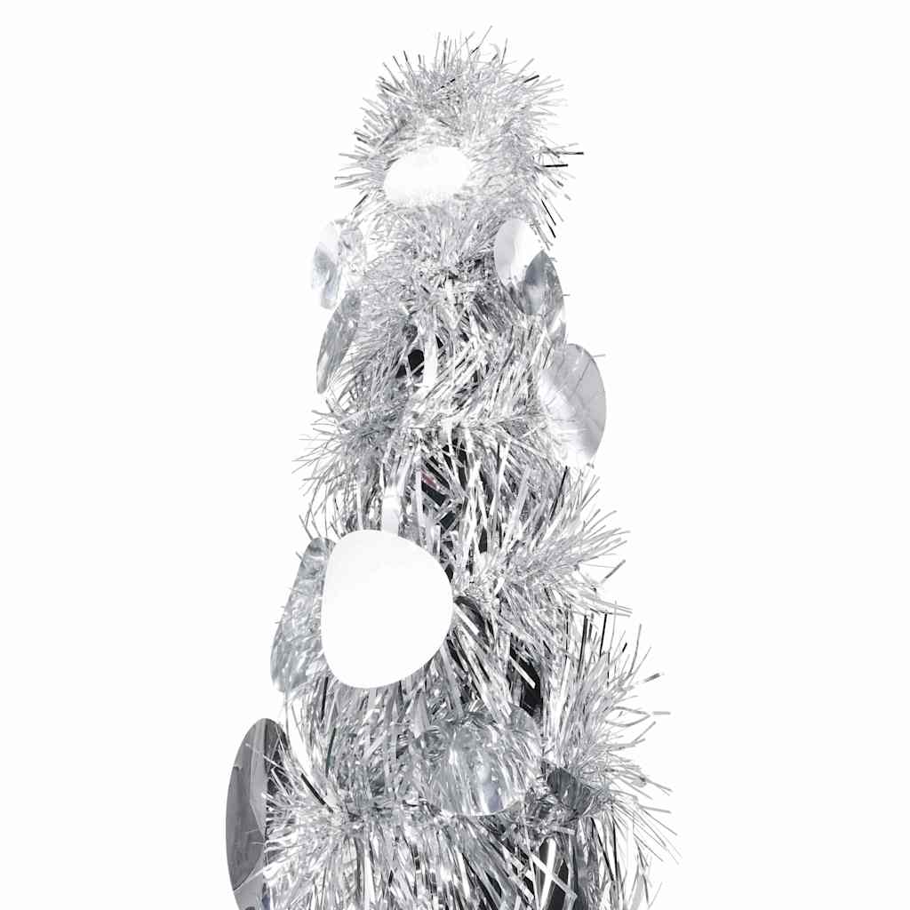 Künstlicher Pop-Up-Weihnachtsbaum Silber 180 cm PET